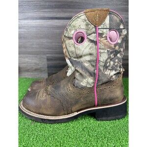 Ariat‎ Fatbaby Pink Brown 10006854 Camo Western Cowgirl Boots Womens Size 6.5B
